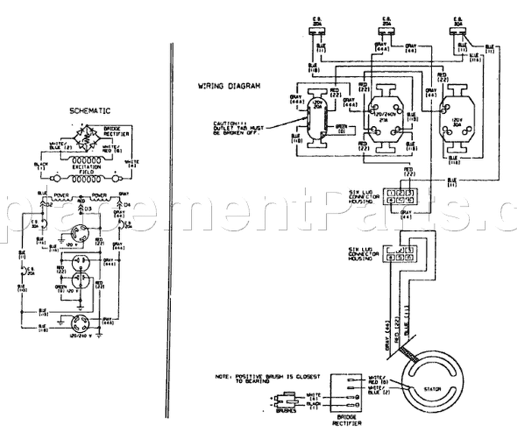 Page B Diagram and Parts List for 9486-0 C5000 Briggs and Stratton Generator